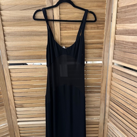 NWT_ Helsa Sheer Knit Curve Maxi Dress in Black size L - Picture 5 of 10